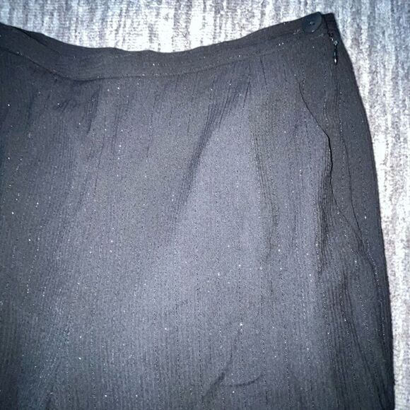 Lafayette 148 Women’s Size 6 Wool Pants Black Side Zip Dressy Metallic Threaded - Picture 2 of 9